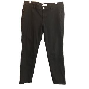 White House Black Market Womens Jeans XL Black‎ Tapered Leg Back Pockets Pants